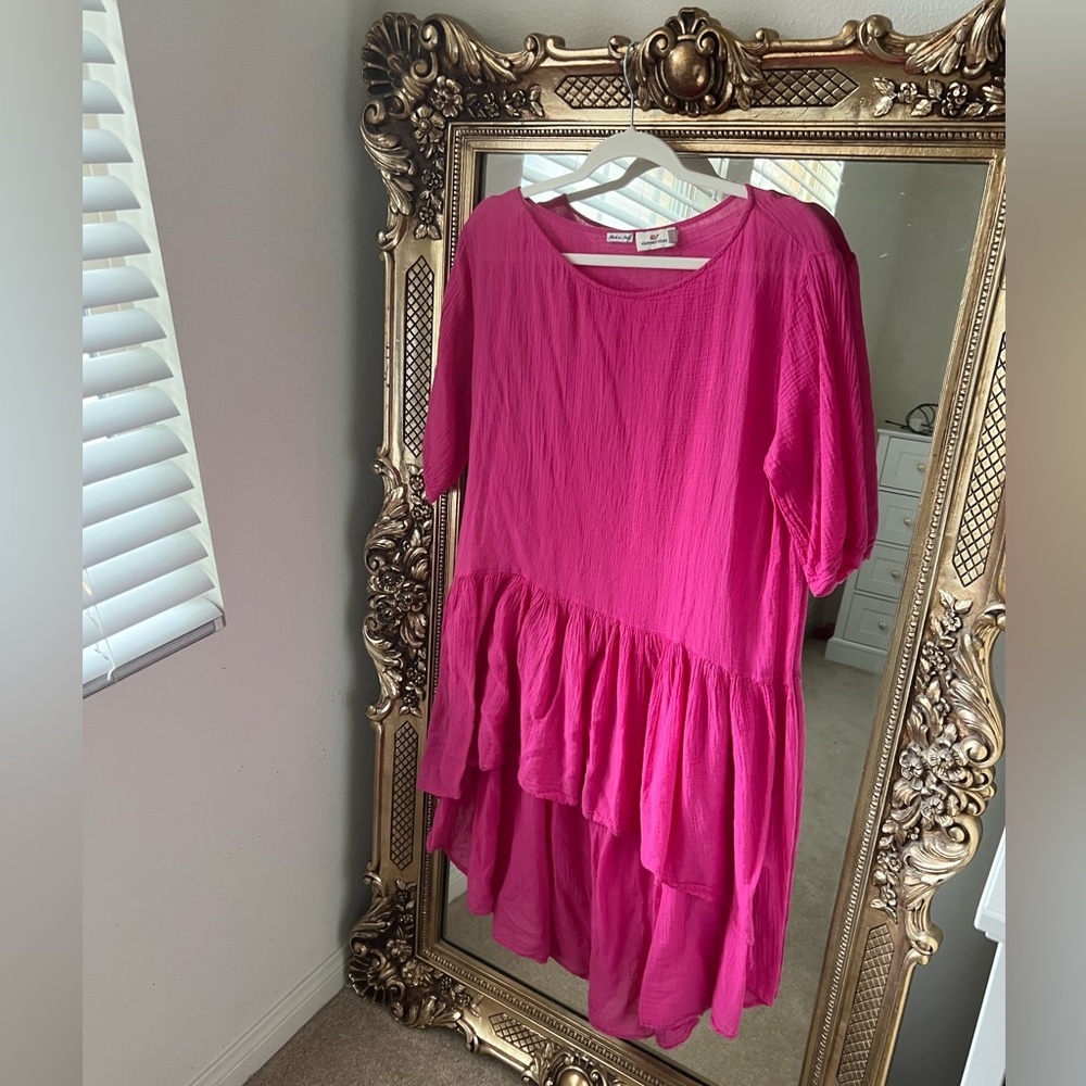 Vineyards and vines pink high low tunic S